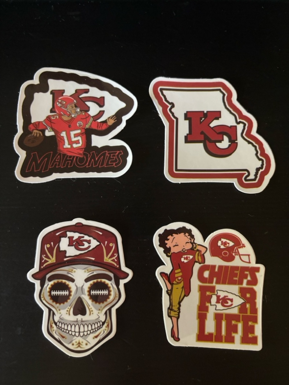 🏈 Kansas City Chiefs Vinyl Sticker Bundle ~ Set of 4 - Picture 2 of 2